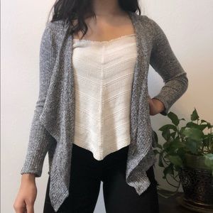 Light Gray Hooded Cardigan
